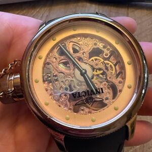 Invicta Gold Mechanical Watch with Skeleton Back special edition 50 years